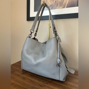 Coach Dalton 31 Gray Leather Shoulder Bag